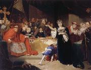 George Henry Harlow The Court for the Trial of Queen Katharine France oil painting artist